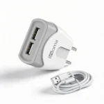 Cargador Rapida 2 Puertos USB Micro con Cable Blanco - Image 4