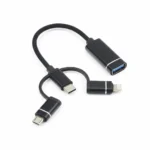 Cable Jaltech OTG 3 in 1 - Lightning, C, y Micro a USB