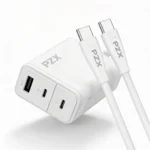 Cargador Rapida PZX 65W 2 Puertos con Cable Tipo C Blanco - Image 2